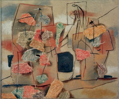 Kaksi hahmoa, kammattu villa tekijältä Willi Baumeister