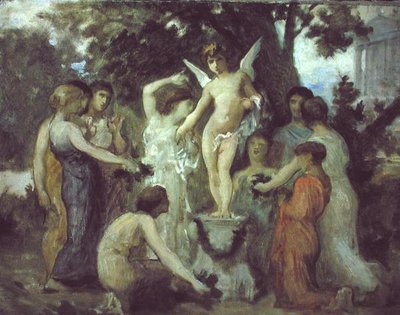 Tarjous Cupidille (öljy kankaalle) tekijältä William Adolphe Bouguereau