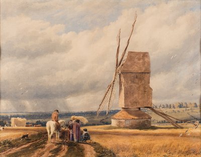 Vanha mylly, päivämäärä tuntematon (akvarelli paperille) tekijältä William (1789-1862) Turner