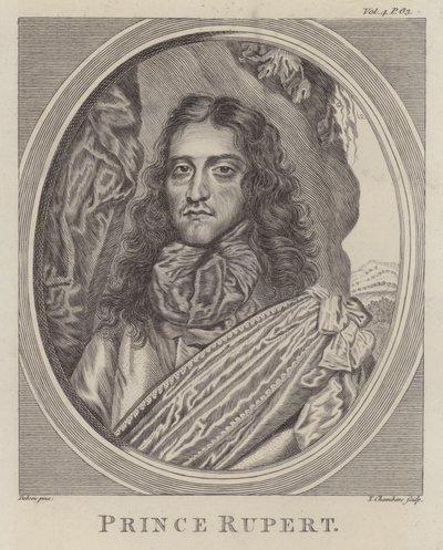 Reinin prinssi Rupert, saksalainen sotilas, joka taisteli Royalistien puolella Englannin sisällissodassa (kaiverrus) tekijältä William (after) Dobson