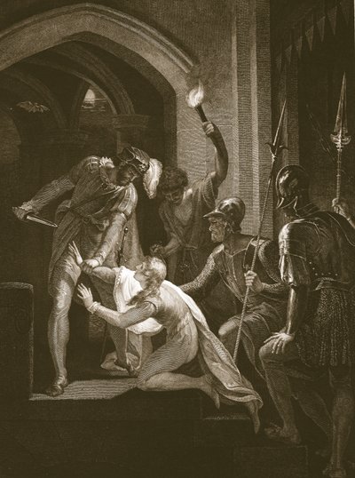 Death of Arthur, kaiverrettu J. Fittler, kuvitus David Humen "The History of England", pub. kirjoittanut R. Bowyer, Lontoo tekijältä William (after) Hamilton