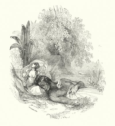 "Efreet ja Lady (kaiverrus) tekijältä William (after) Harvey