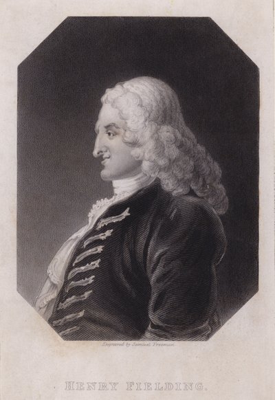 Henry Fielding, englantilainen kirjailija ja näytelmäkirjailija (kaiverrus) tekijältä William (after) Hogarth