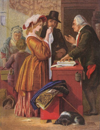 Hääpuvun valinta (värilitro) tekijältä William (after) Mulready