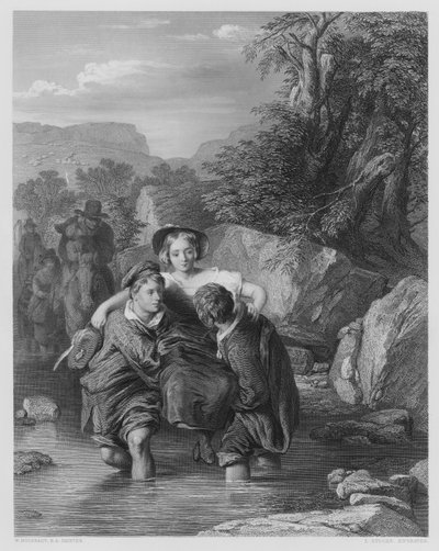 Fordin ylittäminen Vernon Galleryn kuvasta (kaiverrus) tekijältä William (after) Mulready