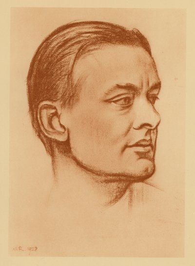 T S Eliotin muotokuva (litografia) tekijältä William (after) Rothenstein