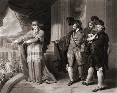 Francisco Jimenez de Cisneros vastaa aatelisille. (Tulosta) tekijältä William (after) Ward