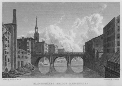 Blackfriars Bridge, Manchester (kaiverrus) tekijältä William (after) Westall