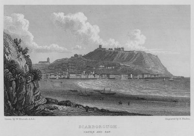 Scarborough, Castle and Bay (kaiverrus) tekijältä William (after) Westall