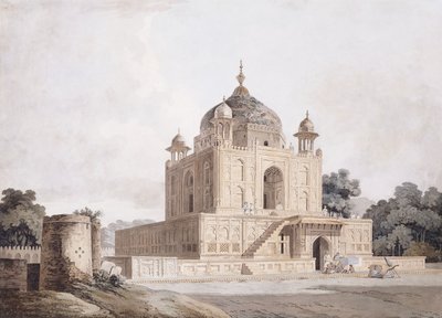 Sultan Parvizin mausoleumi, lähellä Allahabadia (lyijykynä, kynä ja musta muste, w/c) tekijältä William (circle of) Daniell