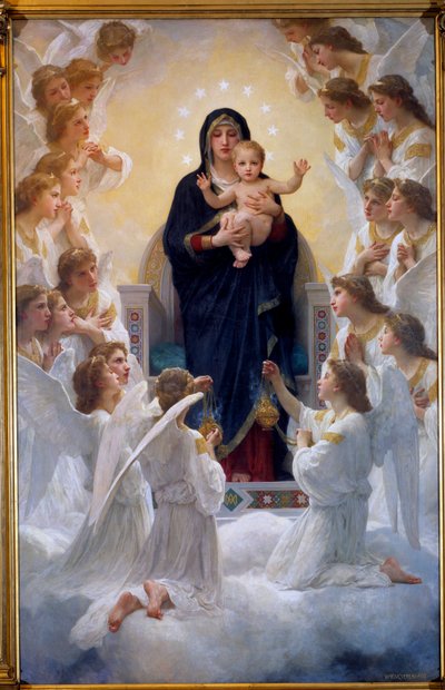Neitsyt enkelien kanssa, William Adolphe Bouguereau (1825-1905) 1900 tekijältä William Adolphe Bouguereau