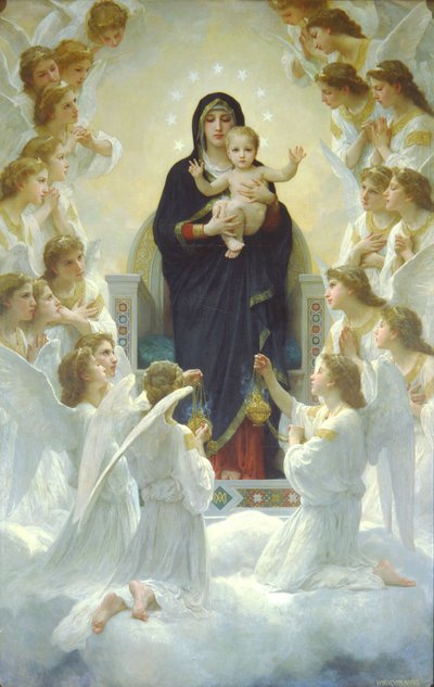 Enkelten kuningatar tai Neitsyt enkeleiden kanssa tekijältä William Adolphe Bouguereau