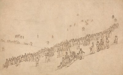 Tutkimus illallista varten Mote Parkissa, Maidstonessa Kentish Volunteersin kuninkaallisen katsauksen jälkeen 1. elokuuta 1799 tekijältä William Alexander