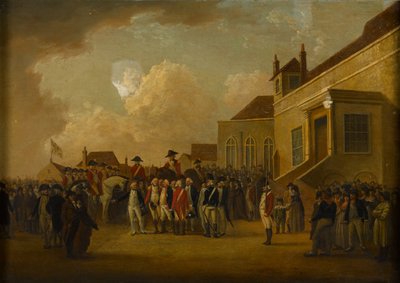 Frederick Augustus, Yorkin herttua, arvioi joukkoja Flanderissa, noin 1794 tekijältä William Anderson