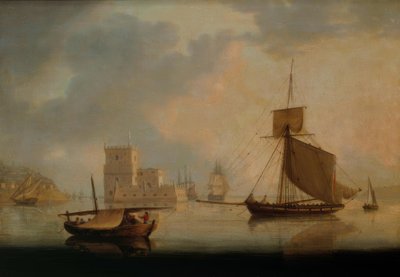 Naval Cutter Belem Towerin luona Tejo-joen suulla tekijältä William Anderson