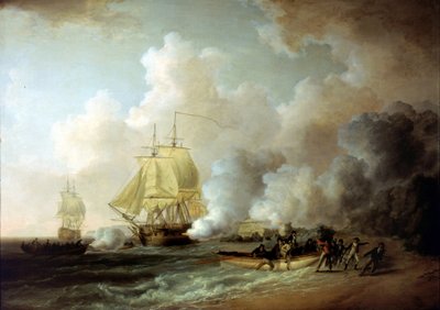 Fort Louisin (Martinique) valtaaminen brittien toimesta 20. maaliskuuta 1794. tekijältä William Anderson