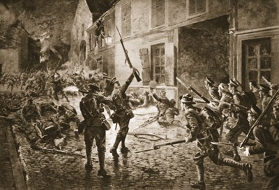 The Coldstream Guards at Landrecies, elokuu 1914 tekijältä William Barnes Wollen