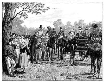Queen at the Fete in the Forest of St Germain, Ranska, 1800-luvun puolivälissä, 1887 tekijältä William Barnes Wollen