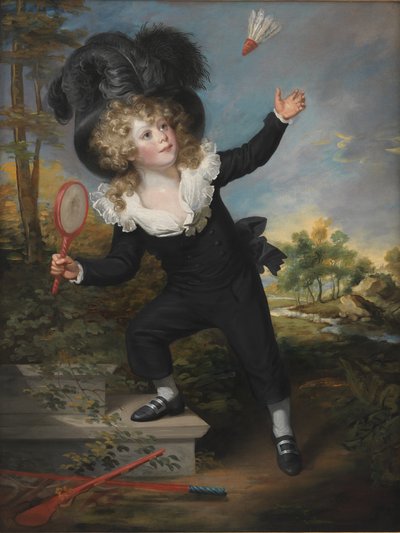 Muotokuva Kennett Dixonista pelaamassa sulkapalloa tekijältä William Beechey