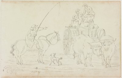 Oxcart Blocking the Way (kynä paperille (paperille M754)) tekijältä William Beilby