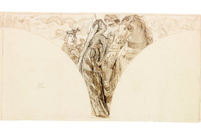 Luonnos seinämaalaukseen Wallington Hallissa (vartalon väri) tekijältä William Bell Scott