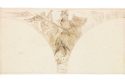 Luonnos seinämaalaukseen Wallington Hallissa (vartalon väri) tekijältä William Bell Scott