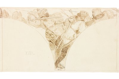 Luonnos seinämaalaukseen Wallington Hallissa (vartalon väri) tekijältä William Bell Scott
