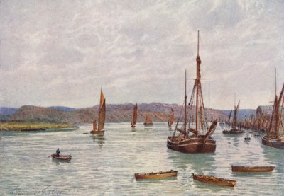 Katse alas Medwaylle Chathamin laiturilta (värilitro). tekijältä William Biscombe Gardner