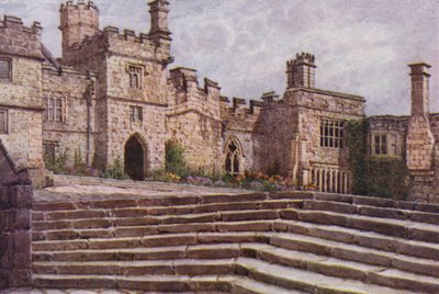 Alapiha, Haddon Hall (väri litho) tekijältä William Biscombe Gardner