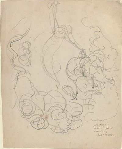 Figuuri nousemassa pilvien loistossa (?) tekijältä William Blake