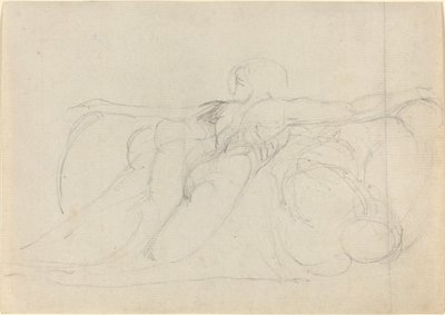 Mies takaa nähtynä, pilvissä nousemassa tekijältä William Blake