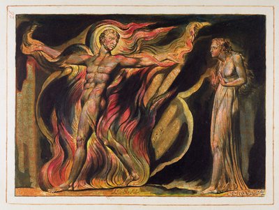 Alaston mies liekeissä, levy 26 Jerusalemista tekijältä William Blake