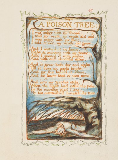 Myrkkypuu. Songs of Innocence and of Experience, noin 1825 tekijältä William Blake