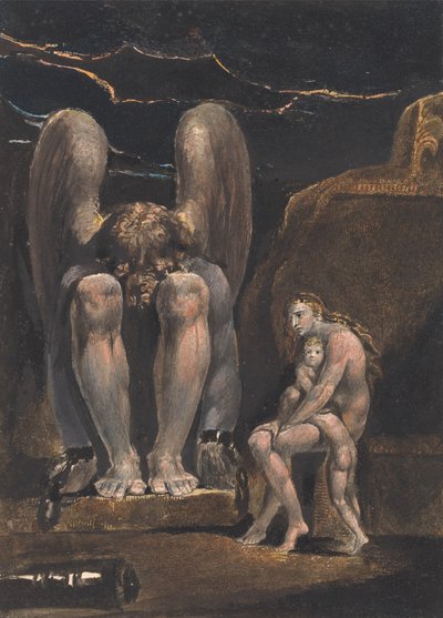 Albionin enkeli; nimiökuva, taulu 1 tekijältä William Blake