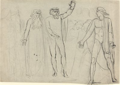 "Ja Saul sanoi Daavidille: "Mene, ja Herra olkoon sinun kanssasi" [recto] tekijältä William Blake
