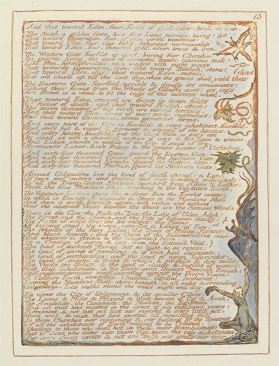 "Ja tuo Eedeniin...", levy 13 Jerusalemista tekijältä William Blake
