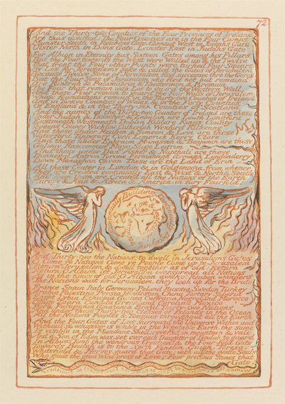 "Und die zweiunddreißig Grafschaften der vier Provinzen Irlands..." (Tafel 72) tekijältä William Blake