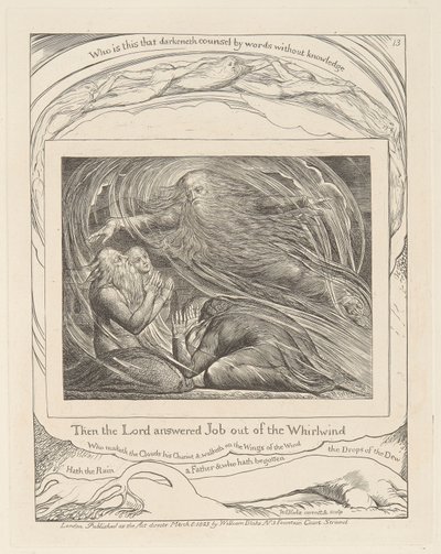 Jobin kirja, levy 13, Herra vastaa Jobille pyörteestä tekijältä William Blake