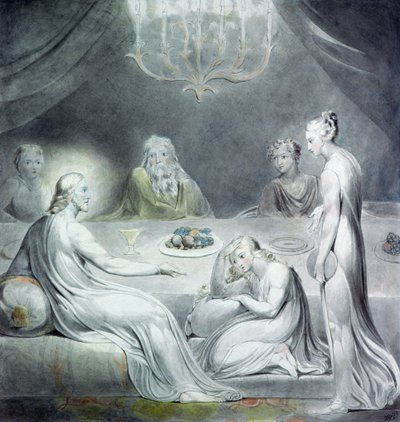 Kristus Martan ja Marian talossa tai Katuva Magdaleena tekijältä William Blake