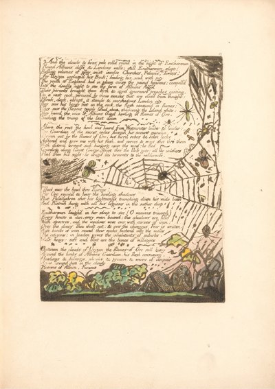 Eurooppa. Profetia, levy 14, Ja pilvet ja tulipalot . . . .  (Bentley 15) tekijältä William Blake
