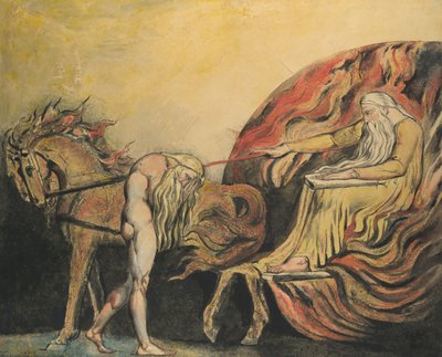 Jumala tuomitsee Adamin, n. 1795. tekijältä William Blake