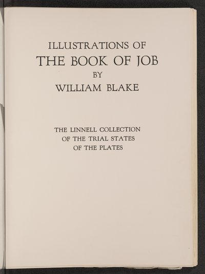 Kuvia Jobin kirjasta: Linnell-kokoelma levyjen koetilasta tekijältä William Blake