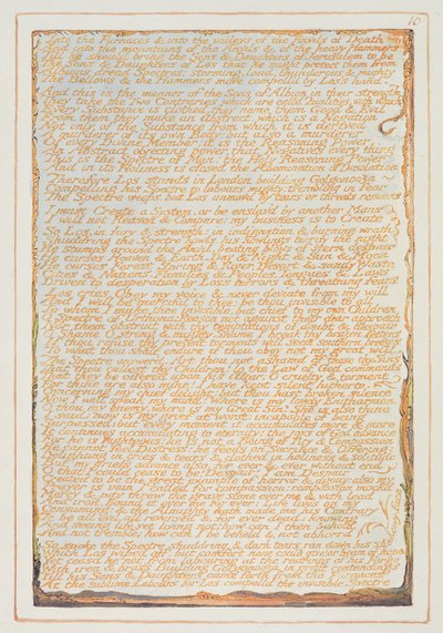 "Uuneihin...", levy 10 Jerusalemista tekijältä William Blake
