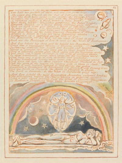 Jerusalem, levy 14, yksi karva eikä pölyhiukkanen .... tekijältä William Blake