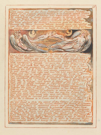 Jerusalem, levy 18, jokaiselta neljästä alueesta..... tekijältä William Blake