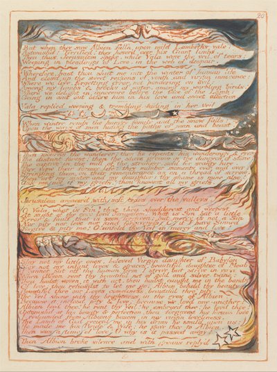 Jerusalem, Plate 20, Mutta kun he näkivät Albion.... tekijältä William Blake