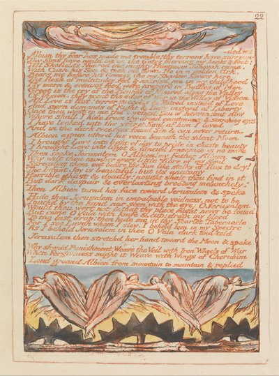 Jerusalem, levy 22, pelkonne Albion on saanut minut vapisemaan .... tekijältä William Blake