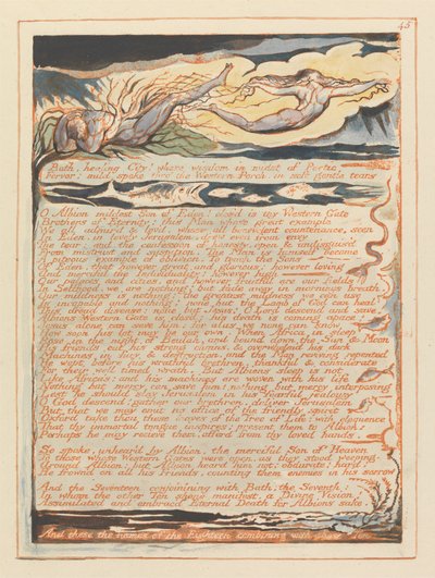 Jerusalem, levy 45, kylpylä, parantava kaupunki! .... tekijältä William Blake