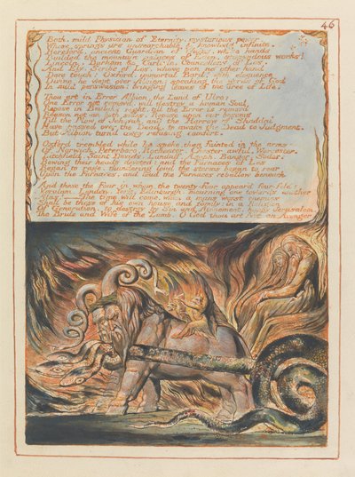 Jerusalem, Plate 46, Bath, lievä fyysikko..... tekijältä William Blake