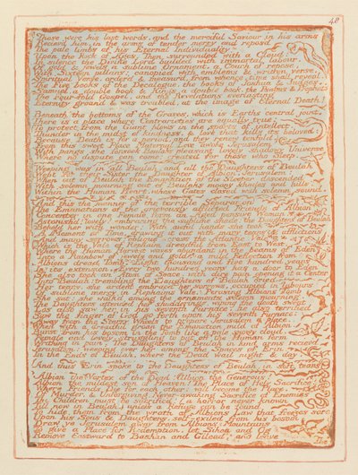Jerusalem, Plate 48, Nämä olivat hänen viimeiset sanansa.... tekijältä William Blake